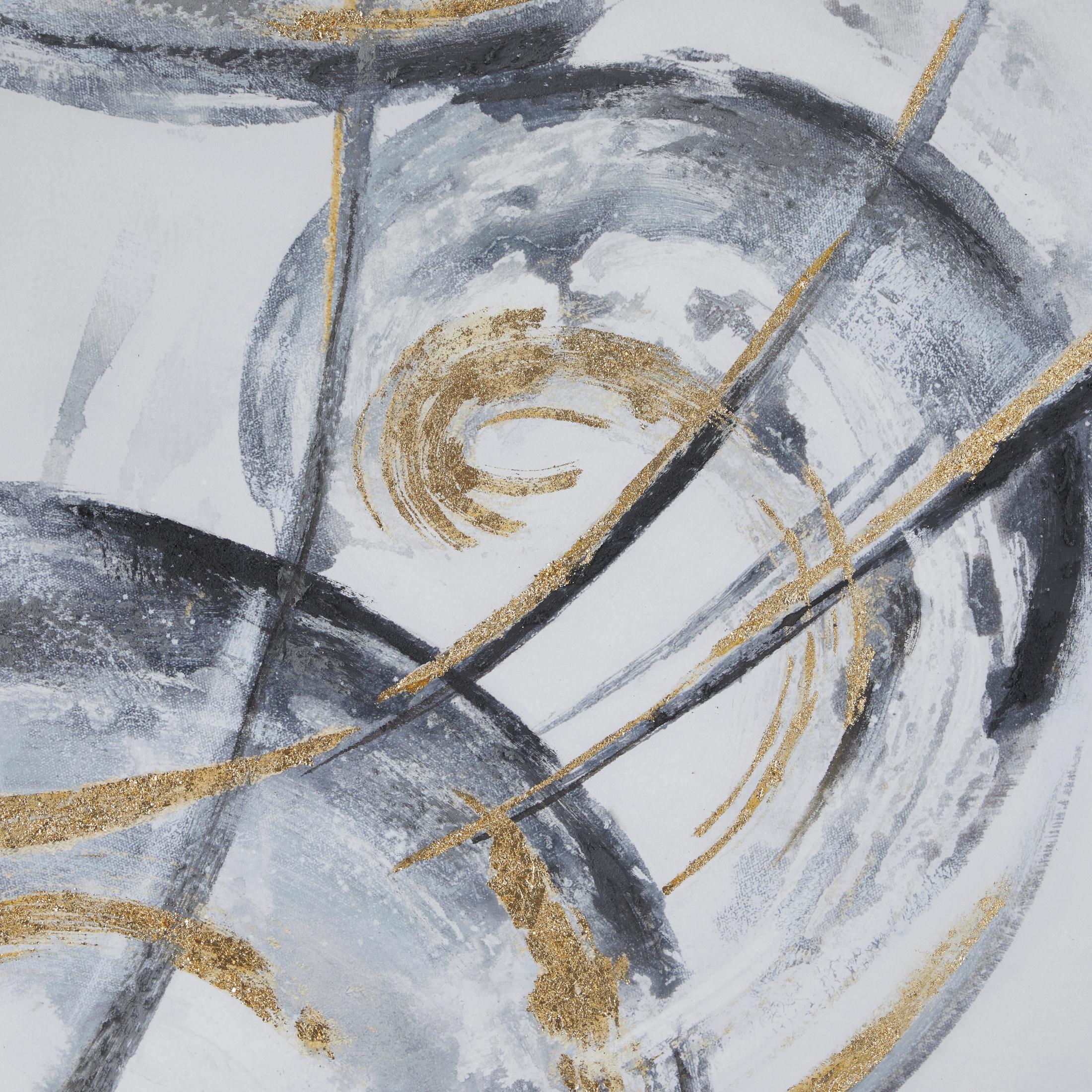 66" x 48" Abstract Framed Wall Art with Gold Frame, by DecMode