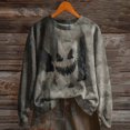 thumbnail image 6 of NMMUED Halloween Pumpkin Sweatshirt Pumpkin Sweatshirt Graphic Sweatshirts for Women Halloween Gifts Spooky Season Halloween Shirts Dark Gray L, 6 of 6