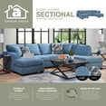 thumbnail image 4 of American Furniture Classics Bluebell U Shaped Sectional with 4 Throw Pillows, 4 of 10