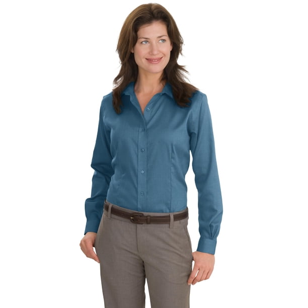 Red House - Camisa sin planchado Nailhead para mujer. RH47 Azul turquesa 3XL casa Roja RH47