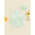 thumbnail image 3 of Bagilaanoe 2pcs Newborn Baby Girl Shorts Set Floral Sleeveless Cami Tops + Shorts + Headband 6M 12M 18M 24M Infant Casual Summer Clothes, 3 of 7