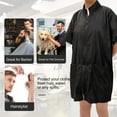 thumbnail image 4 of Barber Jacket for Men, Hair Stylist Grooming Smock Vest Shirt, Black, 4 of 5