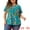 Lake Blue, variant on Women's Plus V Neck Floral Print Casual Top 3X Red