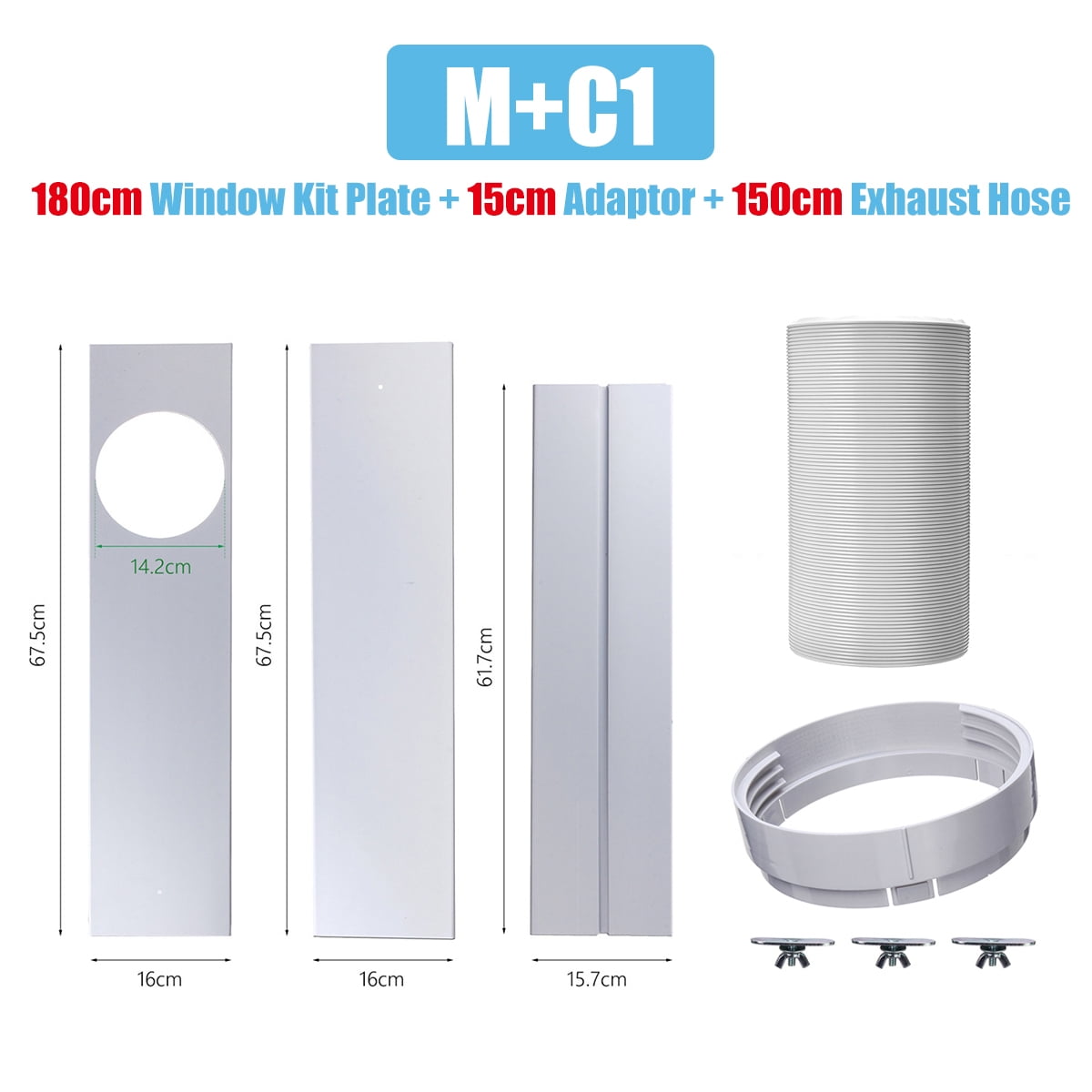 Window Slide Kit Plate /Adaptor/Universal Duct Exhaust hose 5"/5.9" For