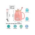 thumbnail image 3 of Taza De Café De Cerámica Con Bonita Tapa Cuchara De Gato Xtellar rosa, 3 of 4