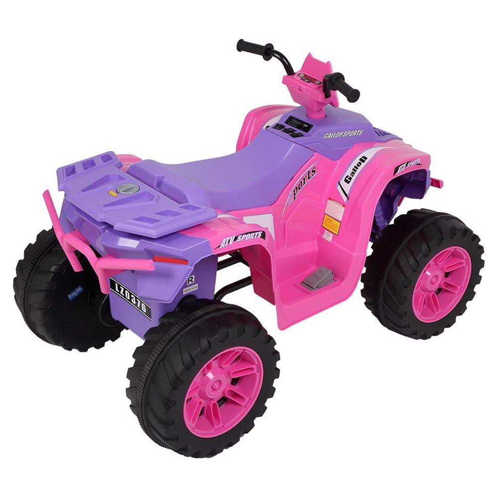 UBesGoo 12V 7Ah Battery Powered 4-Wheeler ATV Ride On Car with a Realistic Foot Pedal Accelerator, LED Headlights, and Music And Horn Sound Perfect for Kids Red