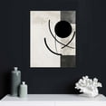 thumbnail image 4 of ONETECH SIGNLEADER Framed Canvas Print Wall Art Black Semi-Circle and Line Parabola Abstract Shapes Illustrations Modern Art Minimalist Edgy Black and White for Living Room, Bedroom 12\x16\, 4 of 4