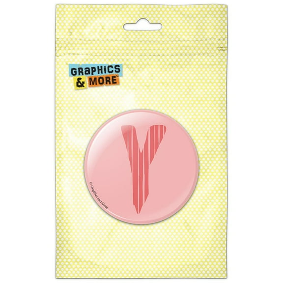 Fun Bubbly Letter Y Pink Alphabet Refrigerator Button Magnet
