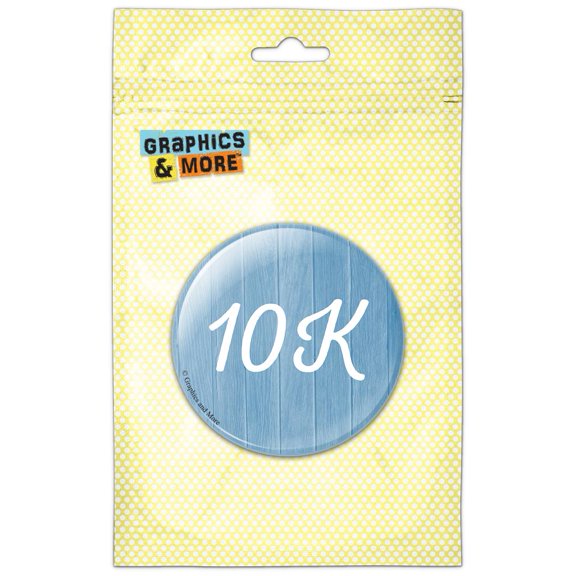 10K Runner Fitness Wood Planks Blue Pinback Button Pin Badge