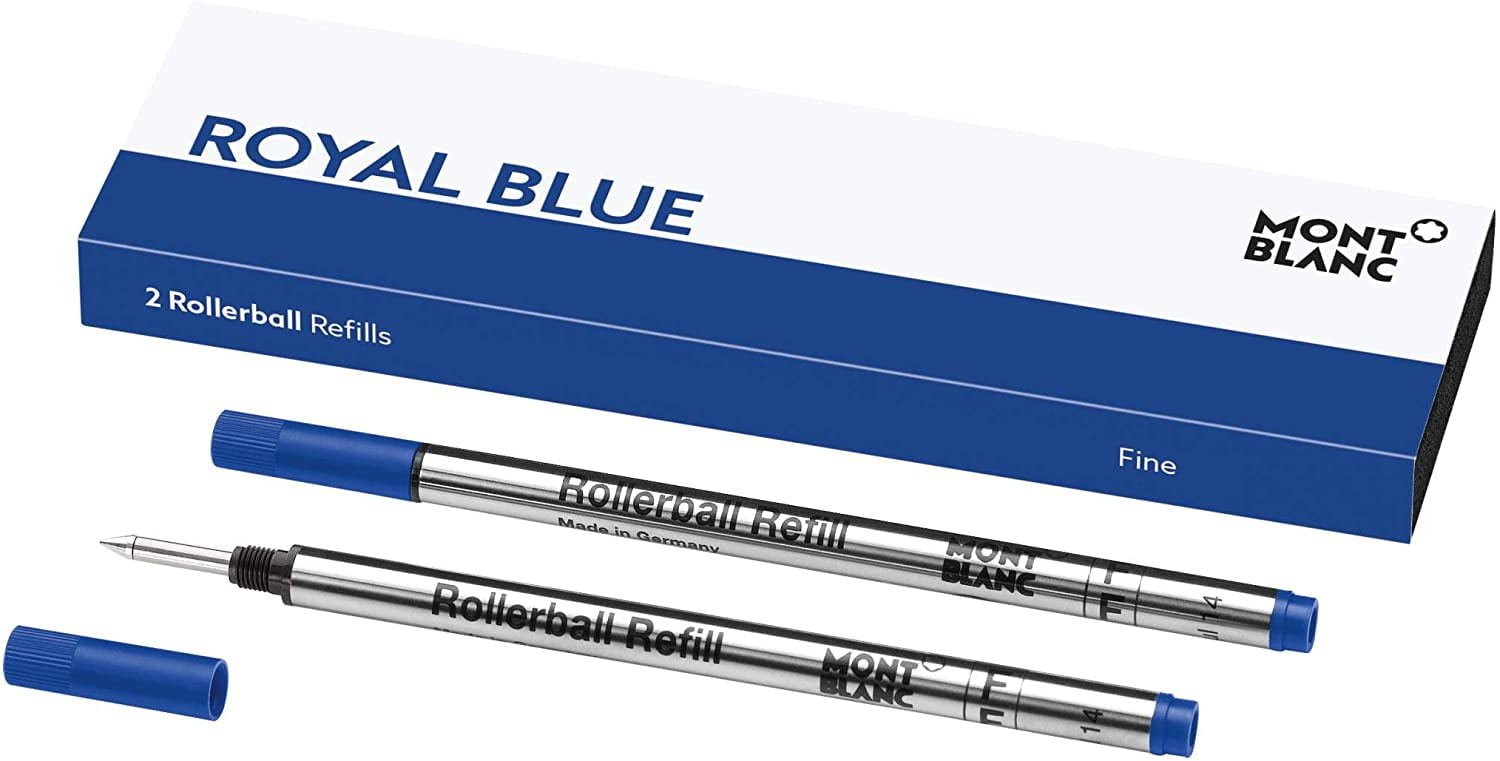 Set of 2 Mont Blanc Rollerball Refill Medium 710 Blue Ink 0.7mm Pacific Blue 