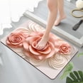 thumbnail image 4 of Tyidzon Front Door Mat Flower Pattern Diatomaceous Earth Bath Mat Bathroom Water Absorption Slip Resistance Easy Clean Floor Mat Clearance!, 4 of 5