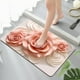 thumbnail image 4 of Xihbxyly Alfombra de Baño con Estampado Floral, de Diatomeas, Absorbente de Agua, Antideslizante y Fácil de Limpiar, Elegante Alfombra para Baño, Ideal para La Entrada de La Cocina, de Secado Rápido,, 4 of 5