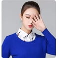 thumbnail image 4 of Camicover Women's Casual Boho Floral Printed Button Down Half Blouse Vintage Fake Collar Dickey, 4 of 4