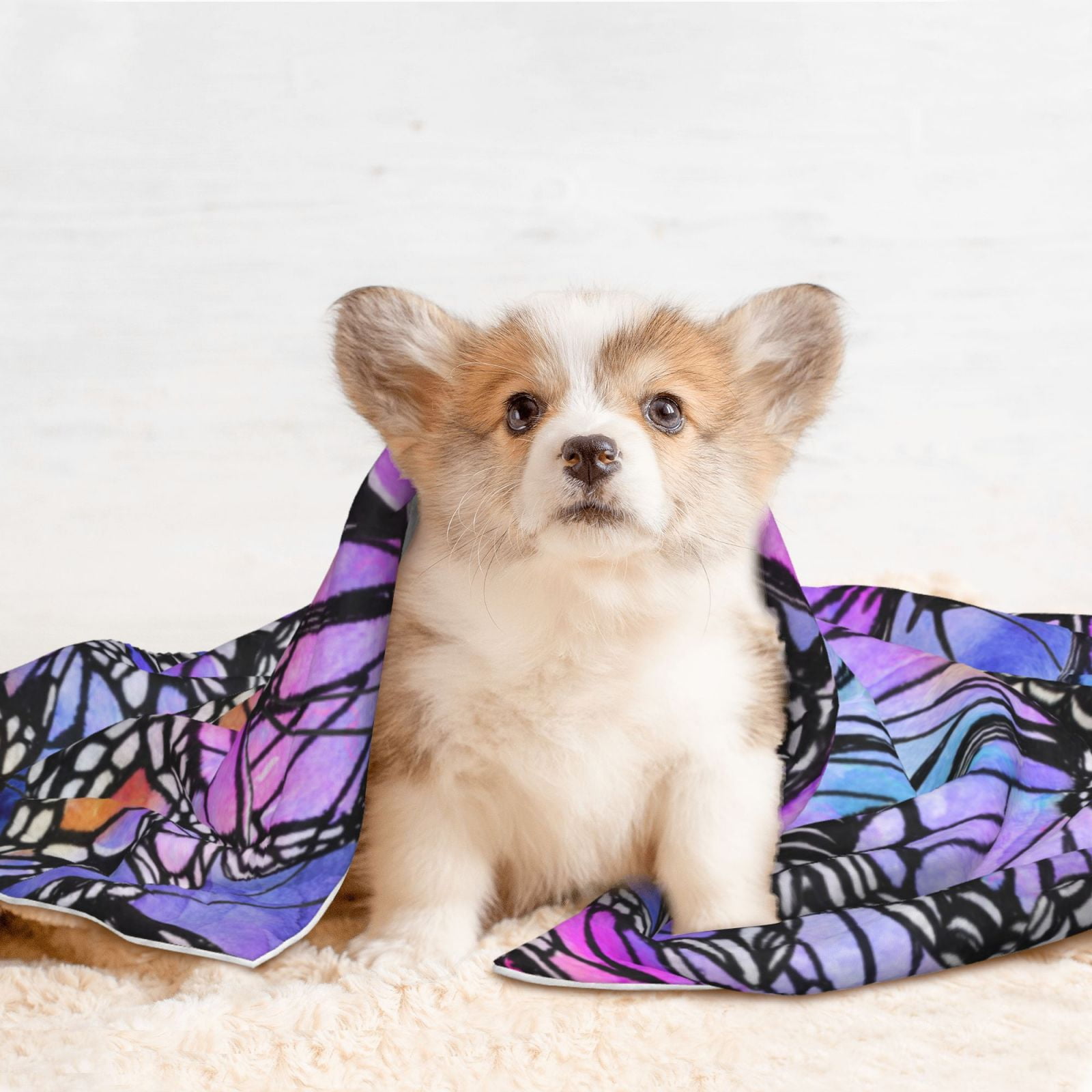 Naloa Watercolor Butterflies Dog Blanket, 3 Sizes Cat Blanket for Indoor Cats Large Medium Small Dog Gifts-Large