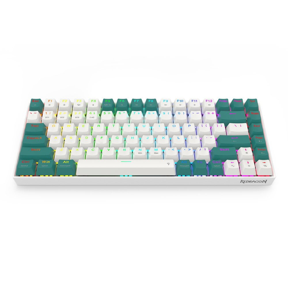 Redragon K678 Pro Singed  82% Wireless RGB Mechanical Keyboard, BT/2.4Ghz/Wired 3-Mode 61 Keys Compact Gaming Keyboard w/Hot-Swap Socket, Free-Mod Plate Mounted PCB & Linear red Switch