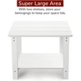 thumbnail image 2 of Stoog Outdoor Patio Rectangular Side Table, 2-Tier End Table for Adirondack Chair, Backyard, Garden, Pool, Lawn, Beach, White, 2 of 8
