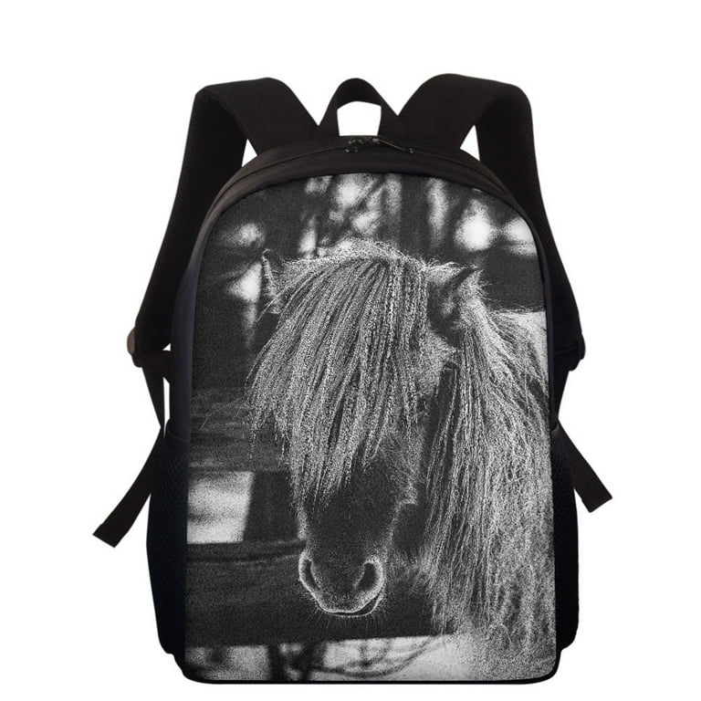JINMUZAO Horse Pattern 15 inch Student School Bag for Boyu0026Girl Portable  Canvas Adjustable Shoulder Strap Backpack for Student Commute Parties -  Walmart.com