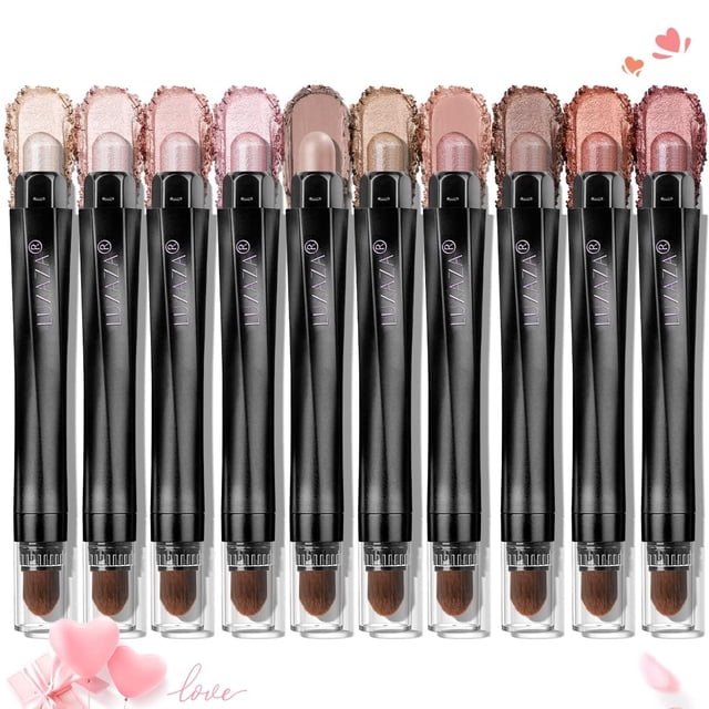 Barra de sombra de ojos LUXAZA, 10 unidades, brillante, rosa champán metalizado