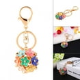 thumbnail image 3 of Alloy Five Flower Keychain Pretty Heart Key Keychain Rhinestone Key Ring Purse Charm Pendant Gift, 3 of 8
