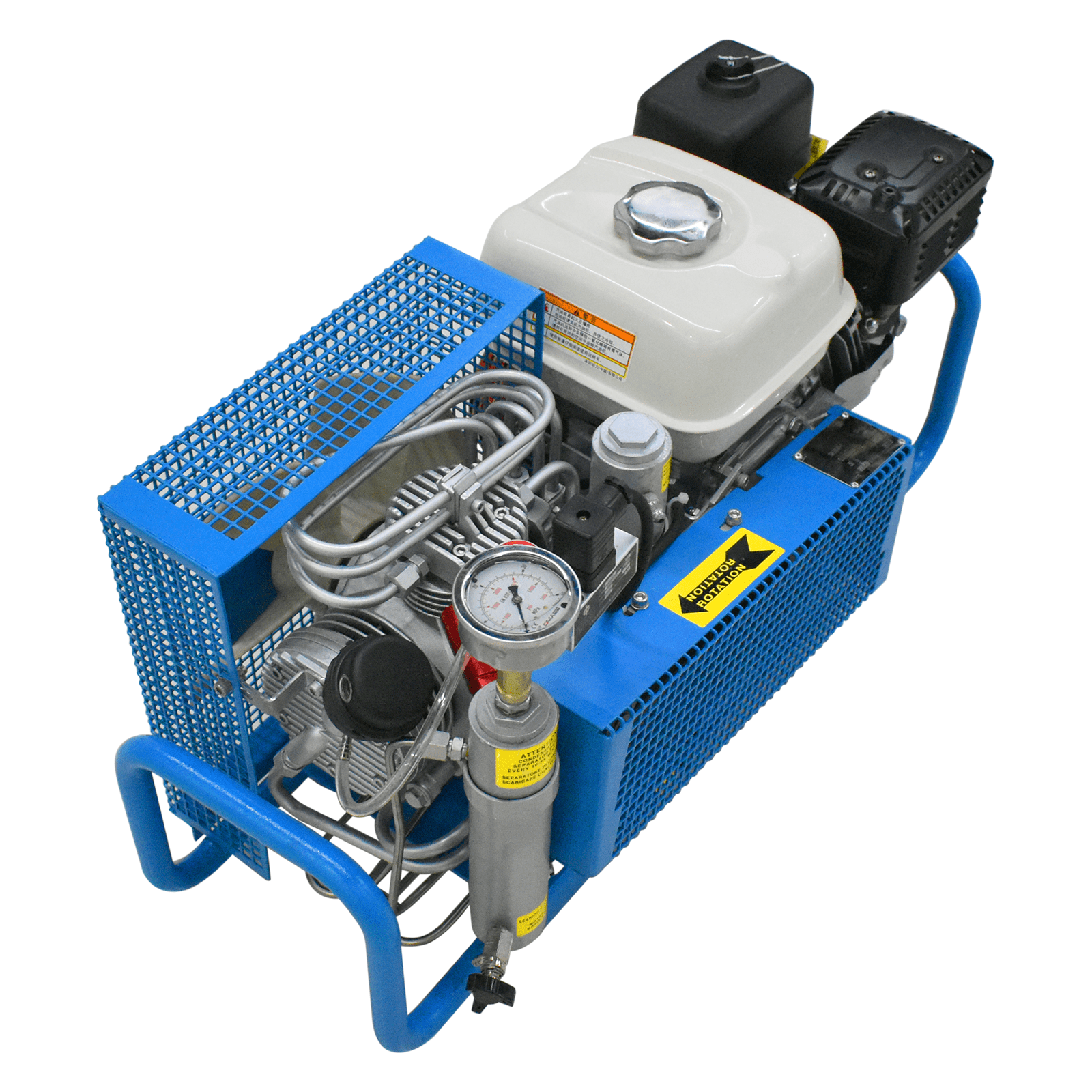 TUXING 4500Psi Air Compressor,100L/Min-3.5CFM,5.5HP Motor with Gas Engine for Scuba Tank Pcp Rifle Filling