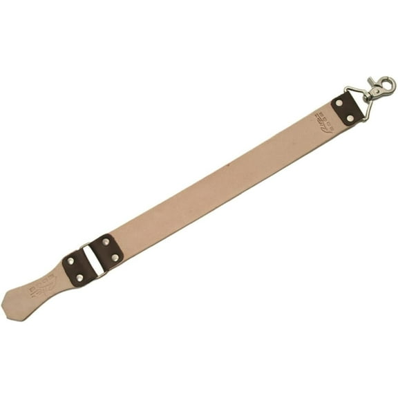 SZCO Supplies 19.75" Leather Barber Strop with Steel Swivel and Snaps