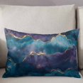 thumbnail image 3 of Blue Purple Marble Throw Pillow Cover 12 x 20 Inch Decorative Pillow Cover Modern Abstract Gradient Texture Lumbar Pillowcase Seasonal Rectangle Cushion Case for Couch Sofa Bed Living Room, 3 of 7