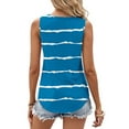 thumbnail image 3 of Ohufall Tank Tops for Women Fashion Casual Stripe Printed Keyhole Neckline Sleeveless T-shirt Tops Summer Womens Loose Fit Beach Shirts, 3 of 5