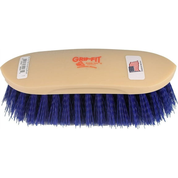Horse Grooming Brush, Synthetic Bristle, Blue, 2 x 8-1/2 x 2-3/8-In.