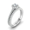 thumbnail image 3 of Certified 5/8ctw Diamond Halo Bridal Set Engagement Ring in 10k White Gold (G-H, I2-I3), 3 of 5