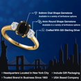 thumbnail image 2 of Gem Stone King 2.14 Ct Oval Black Onyx G/H Lab Grown Diamond 18K Yellow Gold Plated Silver Ring, 2 of 6