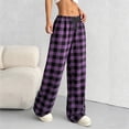 thumbnail image 4 of Miluxas Women's Soft Casual Pants Elastic Waist Comfy Lounge Pajama Pants with Pockets Purple XXL(XXL), 4 of 5