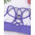 thumbnail image 6 of Yartina Big Girls 2-Piece Dance Gymnastics Sports Outfit Crisscross Back Crop Top with Booty Shorts Lavender 10, 6 of 6