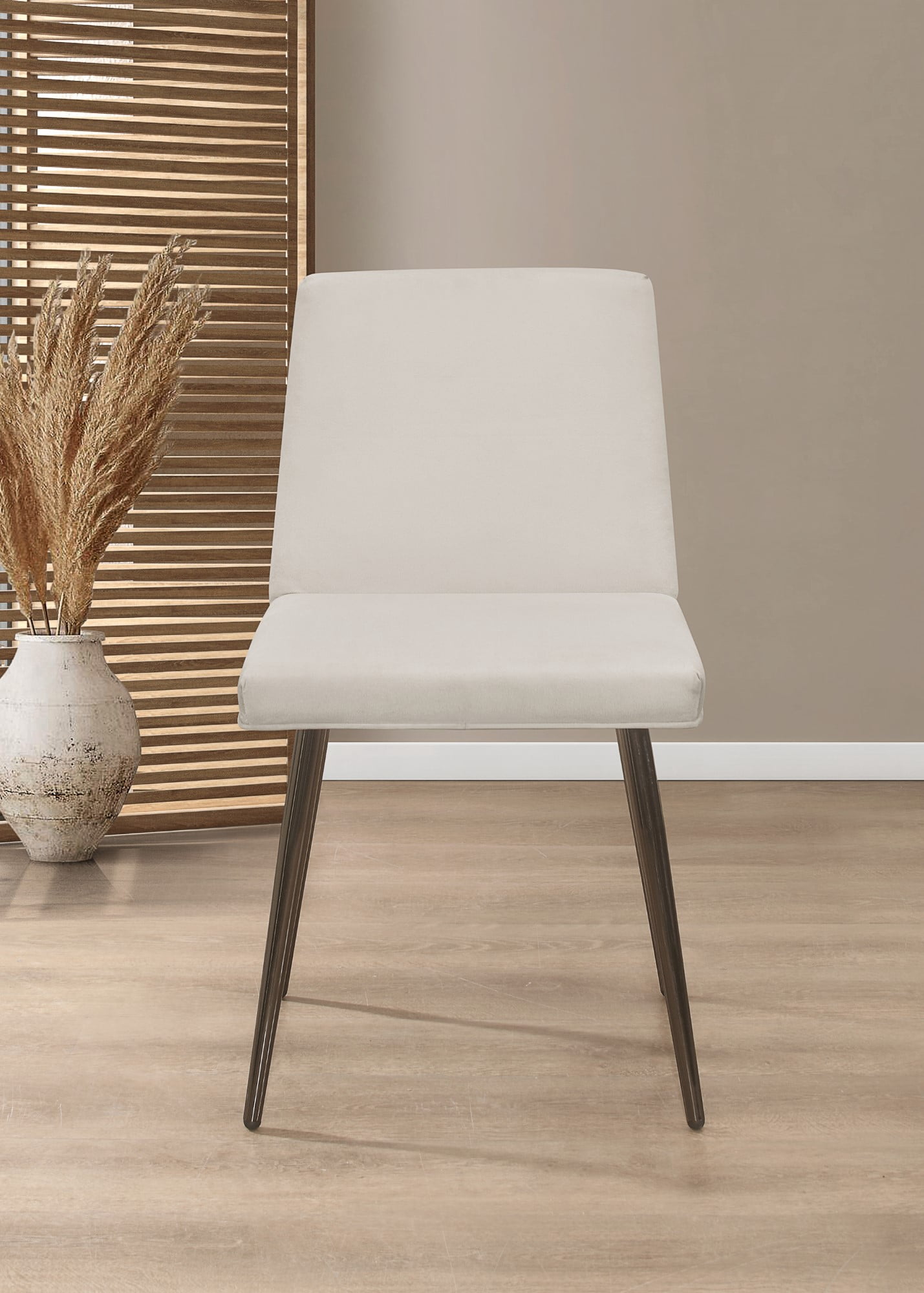 Home Design Lattice Dining Chair (Set of 4), Light Gray, Parsons silhouette, Velvet upholstery, Diamond channel tufting, Sleek dowel legs, Comfortable seating, Modern style, Durable construction