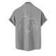 thumbnail image 4 of Mens Manga Corta Botón Abajo Camisas, Cuello de Vuelta Impresa Blusa, Top de Verano de la Moda Casual, 4 of 9
