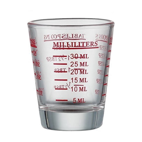 Shot Glass 1 Ounce Measuring Cup Thick Base Tablespoon Teaspoon Milliliters 30ml Small Measuring Cup