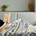 thumbnail image 3 of Grey Soft Flannel Fleece Throw Blanket, Daisy Flowers Bees in Spring Time Honey Petals Floret Nature Purity Blooming, Cozy Plush for Indoor and Outdoor Use, 50" x 60", Yellow White, by Ambesonne, 3 of 5