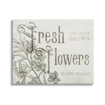 Stupell Industries Antique Fresh Flowers Botanical Signage Graphic Art Gallery Wrapped Canvas Print Wall Art, Design by Daphne Polselli