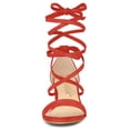 thumbnail image 2 of Sandalias Punta Abierta De Tacón De Mediana Grueso Con Cordón Para Mujer Allegra K Naranja 42, 2 of 6