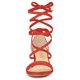 thumbnail image 2 of Sandalias Punta Abierta De Tacón De Mediana Grueso Con Cordón Para Mujer Allegra K Naranja 42, 2 of 6