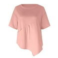 thumbnail image 4 of Idoravan Women's Plus Size Tops Fashion Women Summer Casual Short Sleeve Round-Neck Solid Blouse T-Shirt, 4 of 4