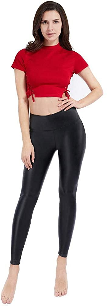 Faux Leather Leggings for Women High 