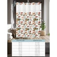thumbnail image 6 of No Hook Cloth Fabric Shower Curtain with Snap in Liner, Fall Mushroom Waterproof Shower Curtains Set with See Through Top Window, Watercolor Country Botanical Leaves Herbs Bath Curtains 72"x96", 6 of 6