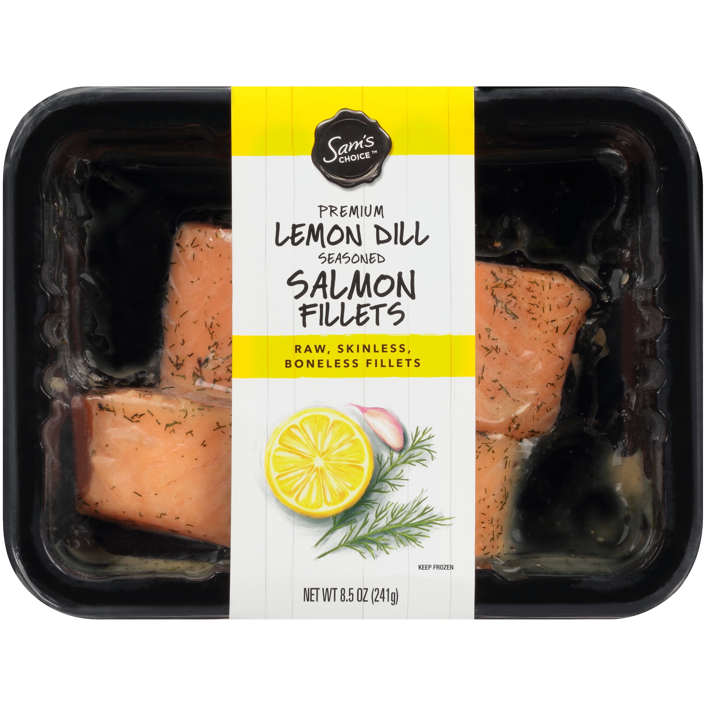 Sam's Choice Frozen Premium Lemon Dill Seasoned Salmon Fillets, 8.5 oz