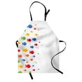 thumbnail image 1 of Fish Apron Types of Colored Fishes Floats on Grey Background Cute Sea Animals Mammals Pattern, Unisex Kitchen Bib Apron with Adjustable Neck for Cooking Baking Gardening, Multicolor, by Ambesonne, 1 of 3