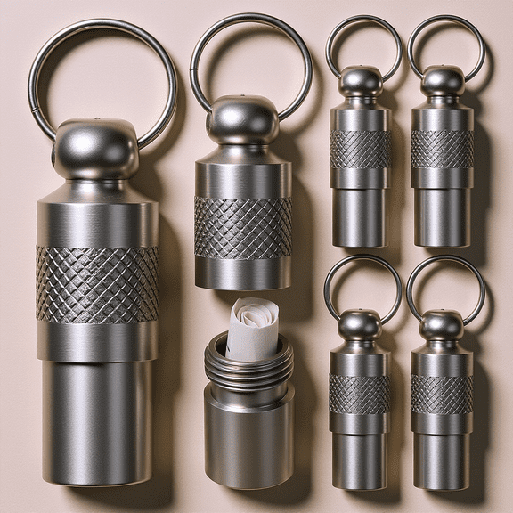 WEUVEB 6Pcs Plated Silver Aluminum Dog Name Tag Tube Portable Anti Lost Pet Collar Id Tag