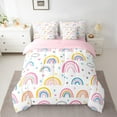 thumbnail image 2 of Manfei Colorful Rainbow 7-Piece Twin Bedding Sets,Fairy Tale Theme Bedding Comforter Set,Cute Stars Hreart Print Sheet Sets For Girls,Luxury Bedroom Decor Reversible, 2 of 8
