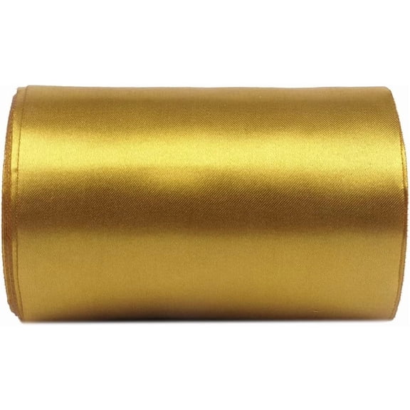 YYCRAFT 4 Inch Wide Satin Ribbon Satin Fabric Spool for Grand Opening Cutting Ceremony Wedding Birthday Party Decoration Gift Craft (22 Yards,Gold)