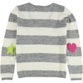 thumbnail image 4 of P.J. Salvage Womens Striped Pullover Sweater, Off-White, Small, 4 of 5