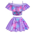 thumbnail image 2 of Girls Swimsuit Mirabel Swimwear Princess Off Shoulder Ruffle Two Piece Bathing Suit With Cap, 2 of 5
