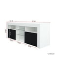 thumbnail image 6 of 145 Modern 57" TV Stand Matte Body High Gloss Fronts with 16 Color LEDs, 6 of 9